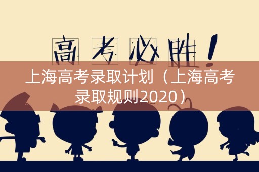 上海高考录取计划（上海高考录取规则2020）