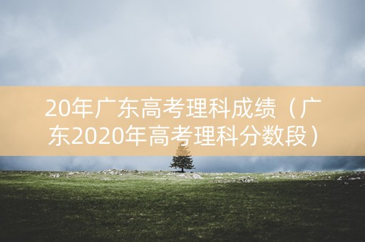 20年广东高考理科成绩（广东2020年高考理科分数段）
