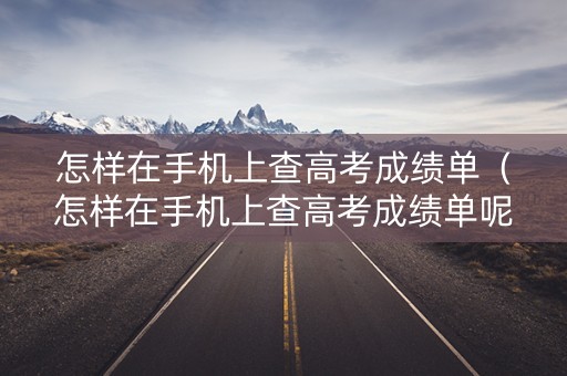 怎样在手机上查高考成绩单（怎样在手机上查高考成绩单呢）