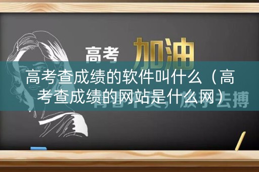 高考查成绩的软件叫什么（高考查成绩的网站是什么网）