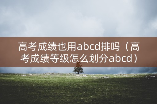 高考成绩也用abcd排吗（高考成绩等级怎么划分abcd）