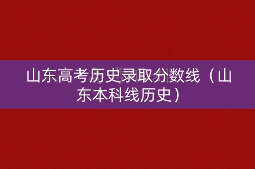 山东高考历史录取分数线（山东本科线历史）