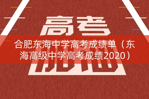 合肥东海中学高考成绩单（东海高级中学高考成绩2020）