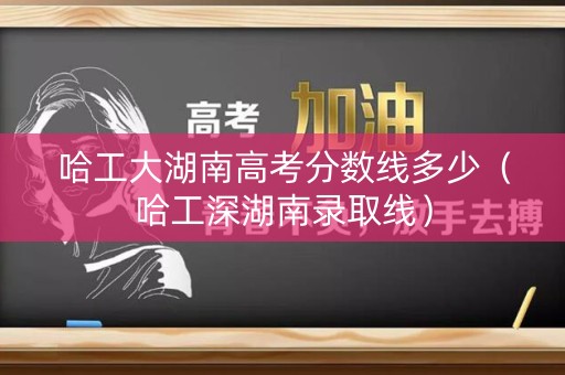 哈工大湖南高考分数线多少（哈工深湖南录取线）
