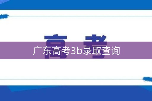 广东高考3b录取查询