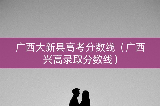 广西大新县高考分数线（广西兴高录取分数线）