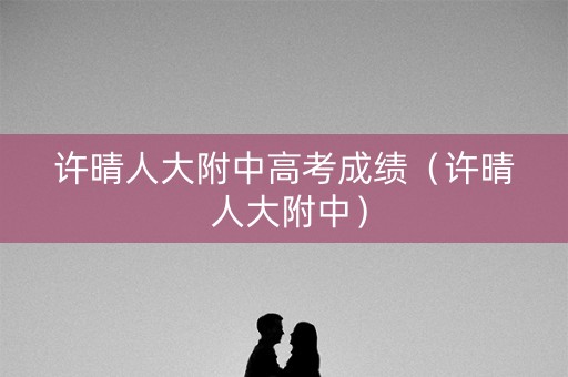 许晴人大附中高考成绩（许晴 人大附中）