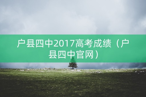 户县四中2017高考成绩（户县四中官网）