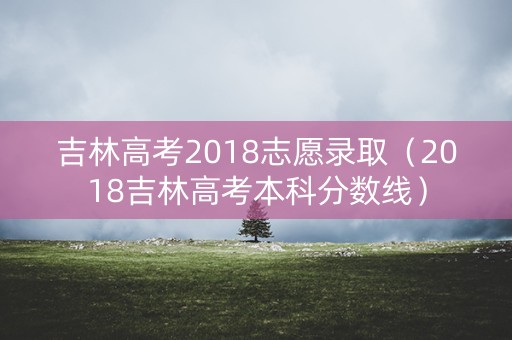 吉林高考2018志愿录取（2018吉林高考本科分数线）