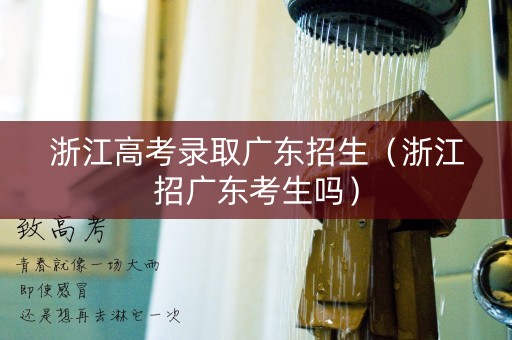 浙江高考录取广东招生（浙江招广东考生吗）