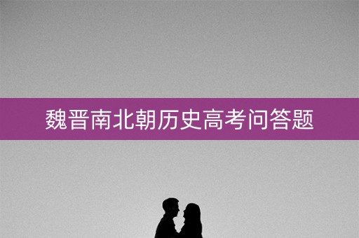 魏晋南北朝历史高考问答题