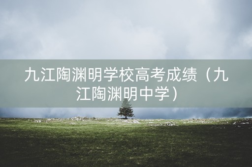 九江陶渊明学校高考成绩（九江陶渊明中学）
