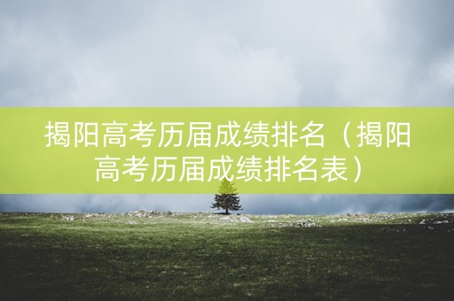 揭阳高考历届成绩排名（揭阳高考历届成绩排名表）