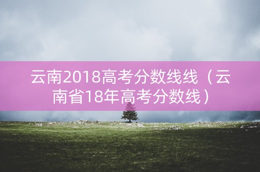 云南2018高考分数线线（云南省18年高考分数线）