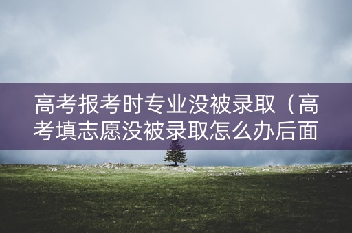 高考报考时专业没被录取（高考填志愿没被录取怎么办后面还能去读专科吗）
