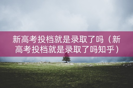 新高考投档就是录取了吗（新高考投档就是录取了吗知乎）