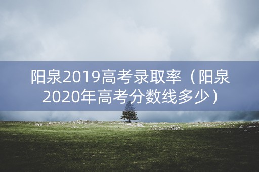 阳泉2019高考录取率（阳泉2020年高考分数线多少）