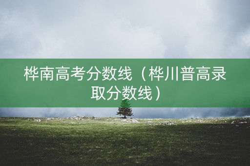 桦南高考分数线（桦川普高录取分数线）