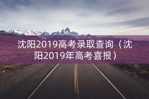 沈阳2019高考录取查询（沈阳2019年高考喜报）
