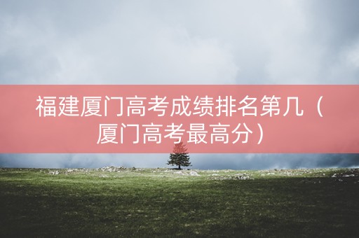 福建厦门高考成绩排名第几（厦门高考最高分）