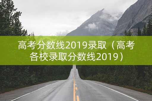 高考分数线2019录取（高考各校录取分数线2019）