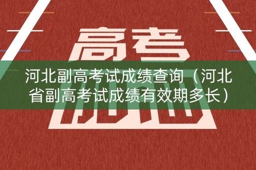 河北副高考试成绩查询（河北省副高考试成绩有效期多长）