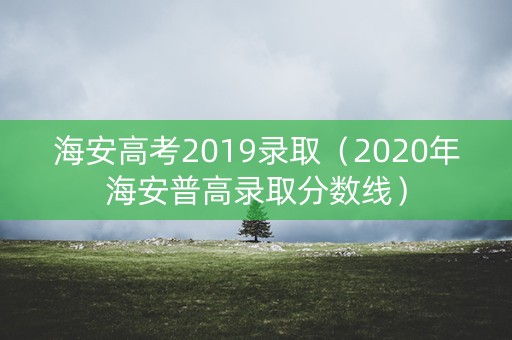 海安高考2019录取（2020年海安普高录取分数线）