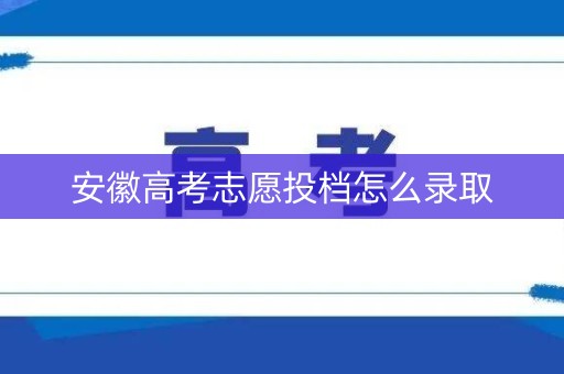 安徽高考志愿投档怎么录取