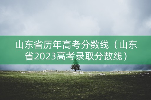 山东省历年高考分数线（山东省2023高考录取分数线）