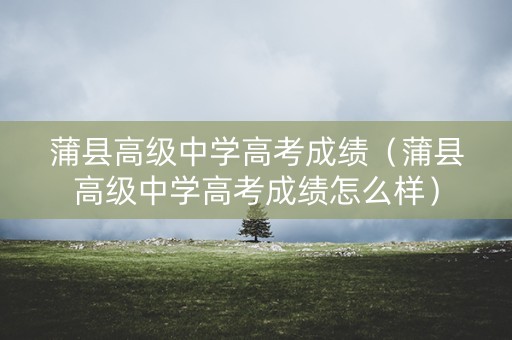 蒲县高级中学高考成绩（蒲县高级中学高考成绩怎么样）