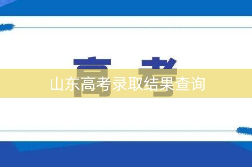 山东高考录取结果查询