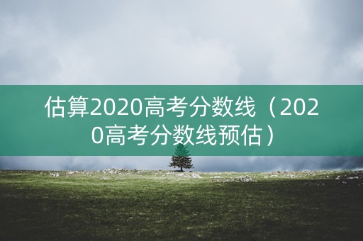 估算2020高考分数线（2020高考分数线预估）