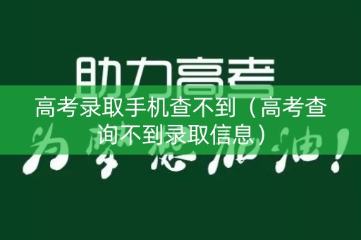 高考录取手机查不到（高考查询不到录取信息）
