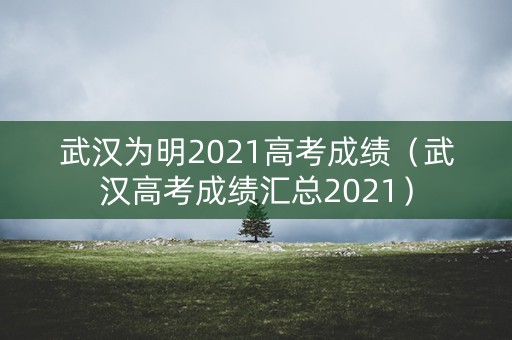 武汉为明2021高考成绩（武汉高考成绩汇总2021）