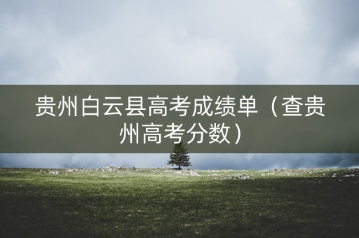 贵州白云县高考成绩单（查贵州高考分数）