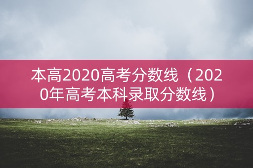 本高2020高考分数线（2020年高考本科录取分数线）