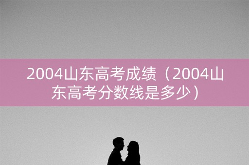 2004山东高考成绩（2004山东高考分数线是多少）