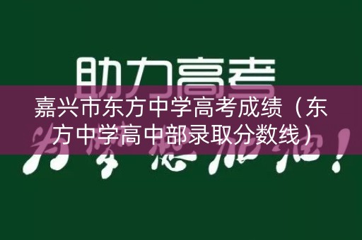 嘉兴市东方中学高考成绩（东方中学高中部录取分数线）