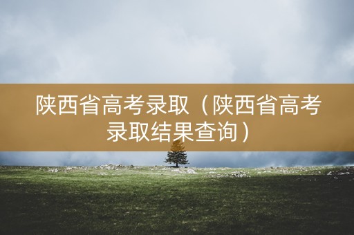 陕西省高考录取（陕西省高考录取结果查询）