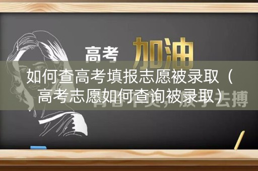 如何查高考填报志愿被录取（高考志愿如何查询被录取）