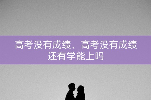 高考没有成绩、高考没有成绩还有学能上吗