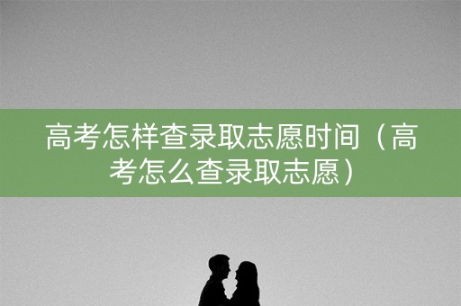 高考怎样查录取志愿时间（高考怎么查录取志愿）