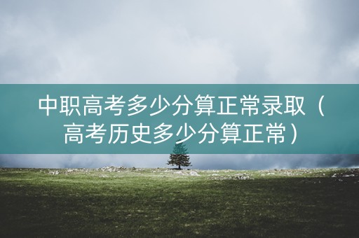 中职高考多少分算正常录取（高考历史多少分算正常）