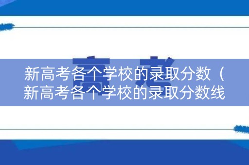 新高考各个学校的录取分数（新高考各个学校的录取分数线一样吗）