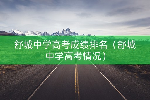 舒城中学高考成绩排名（舒城中学高考情况）