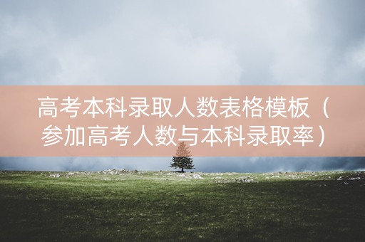 高考本科录取人数表格模板（参加高考人数与本科录取率）