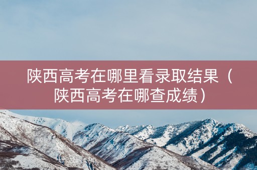 陕西高考在哪里看录取结果（陕西高考在哪查成绩）