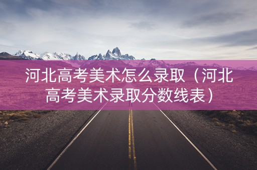 河北高考美术怎么录取（河北高考美术录取分数线表）