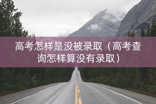 高考怎样是没被录取（高考查询怎样算没有录取）