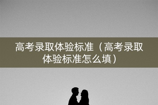 高考录取体验标准（高考录取体验标准怎么填）